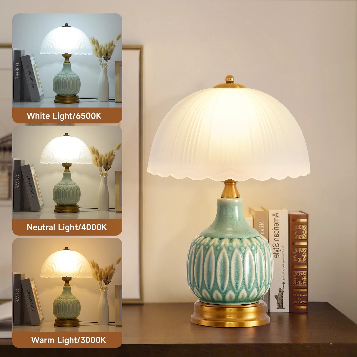 16" Modern Ceramic Table Lamps