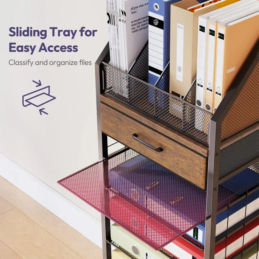 9Tier Rolling File Cart
