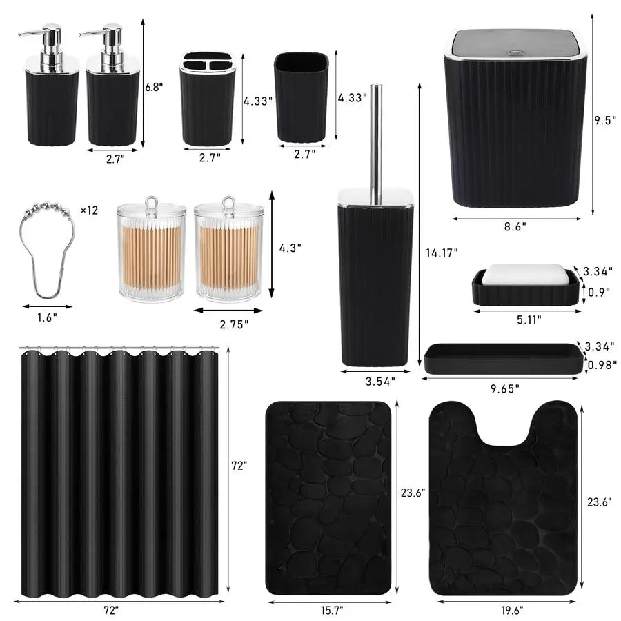Black Bathroom Set