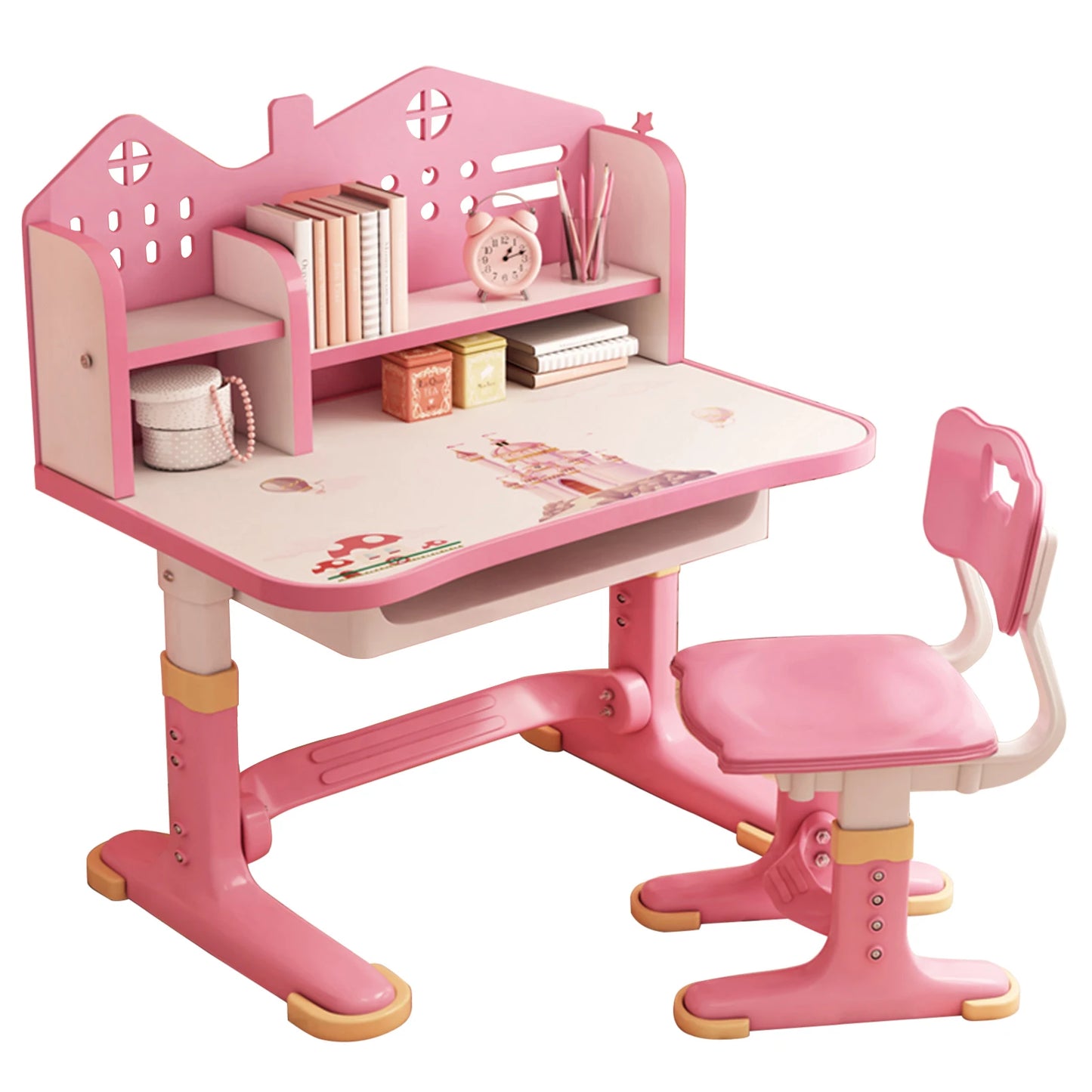 Height-Adjustable Office  Desk And Chair Set