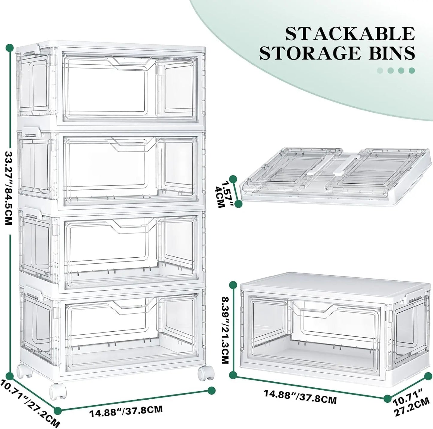 4-Tier Stackable Storage Bins