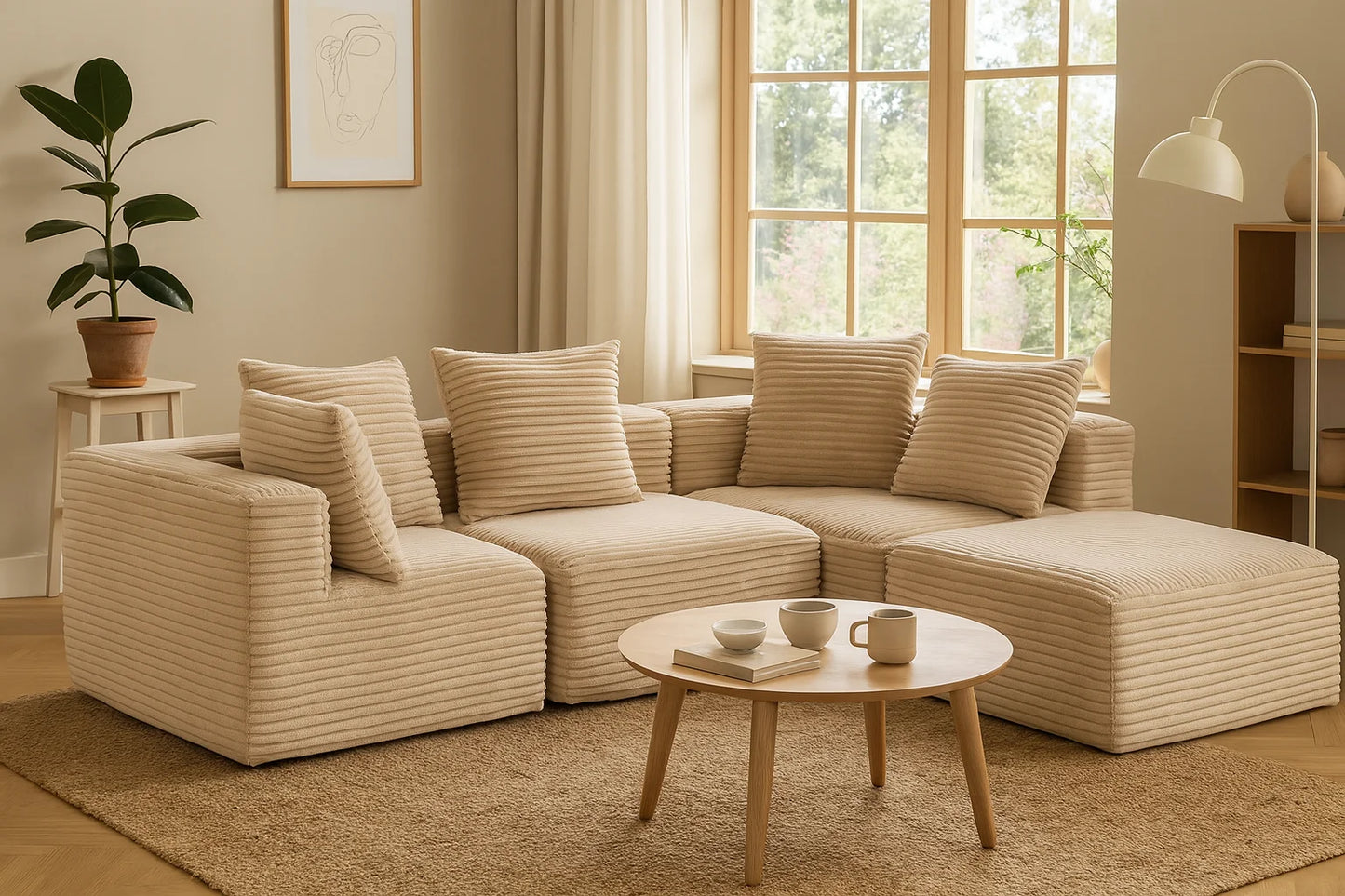 Sectional boneless Couch withModern Sofa with  Upholstered Couches for Room