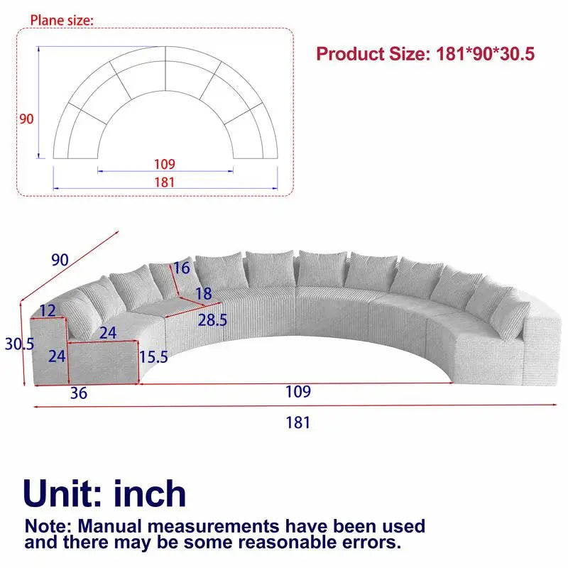 Curved Modular Sectional Foam Sofa