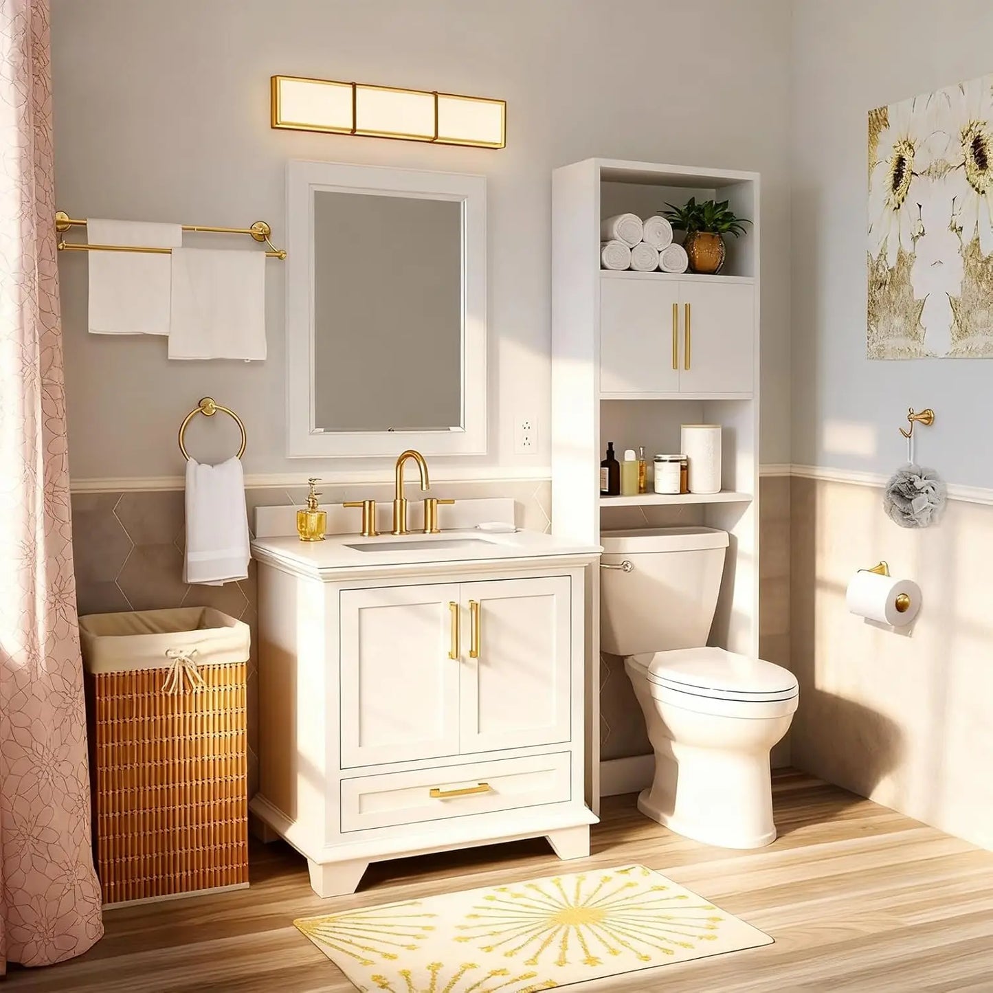 Antique Brass Bathroom Set