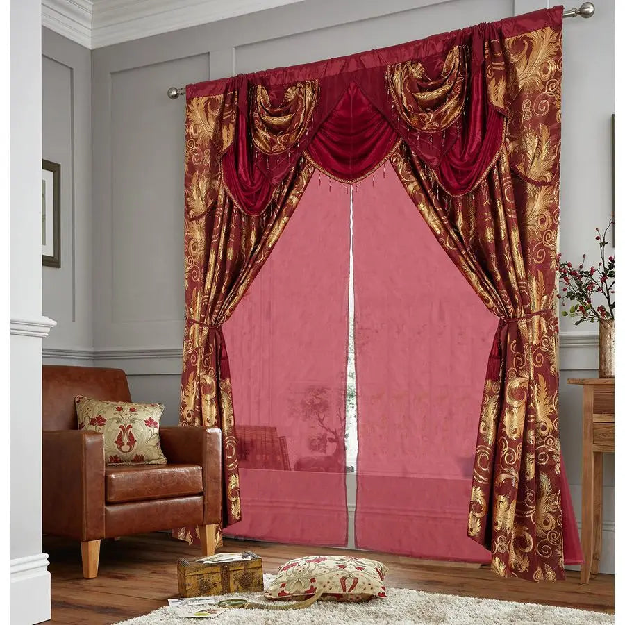 Burgundy Gold Curtain