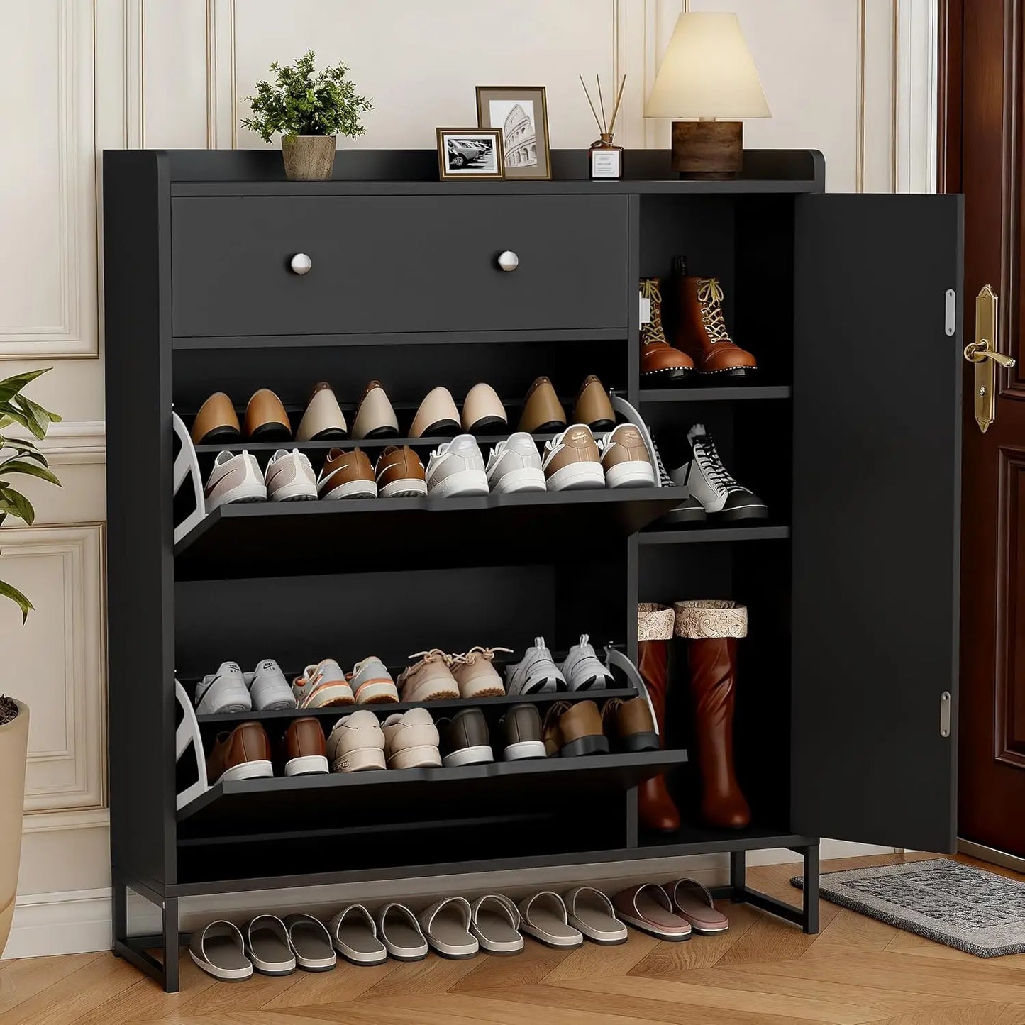Wooden Shoe Storage Cabinet