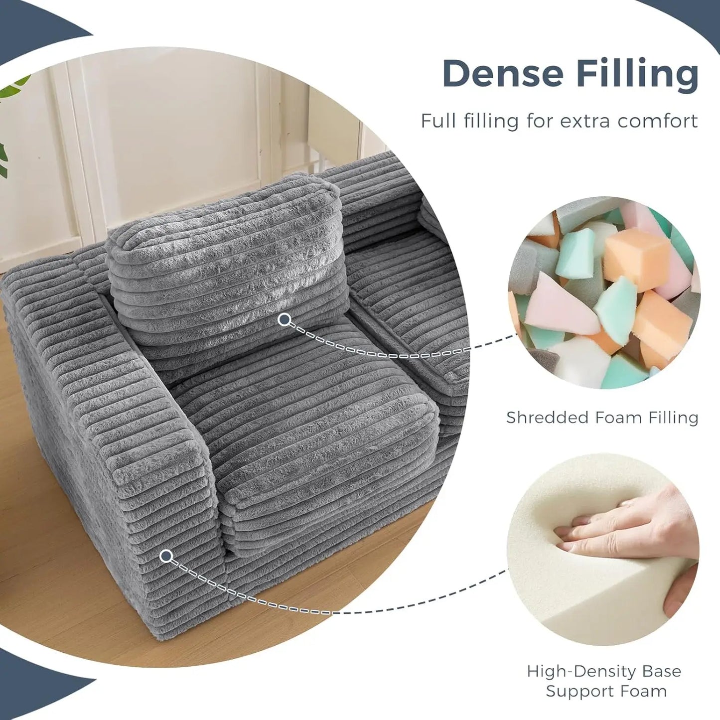 Plush Loveseat Floor Couch