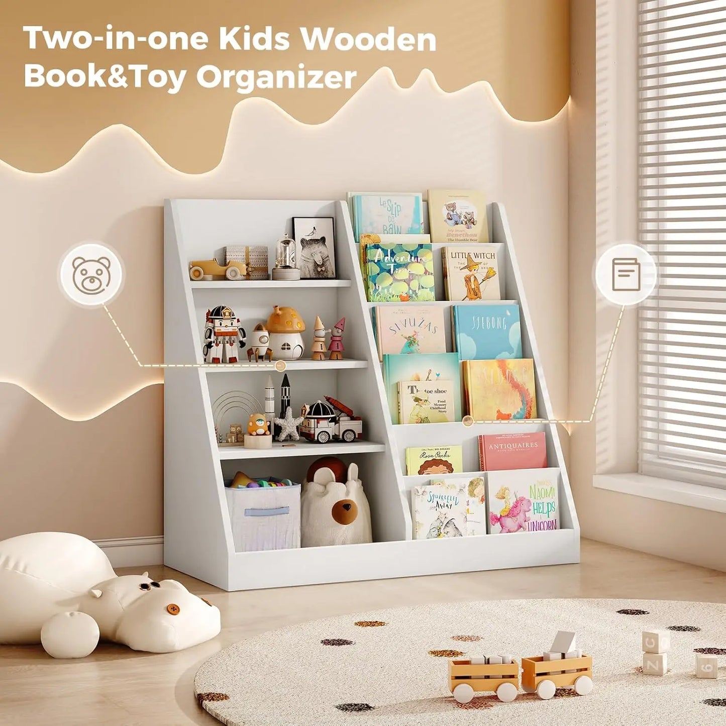 Kids Wooden Bookshelf