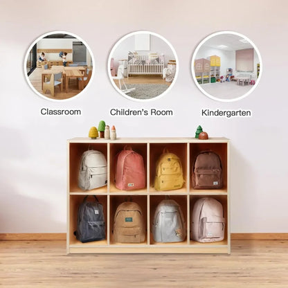 "8-Compartment Wooden Storage Cabinet – – Ideal for Playroom, Kindergarten &
