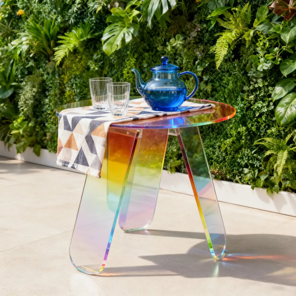 Clear Modern Iridescent Coffee Table