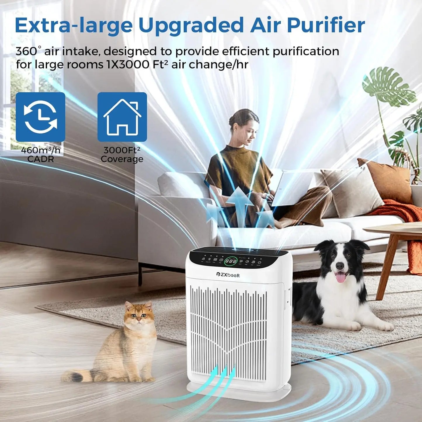 Large Room Air Purifier with  PM2.5 Sensor