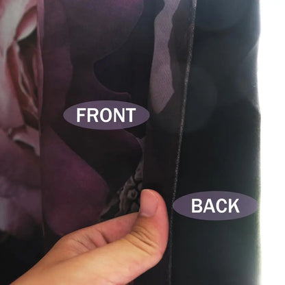 Black Pink Floral Rose Black Out Curtain