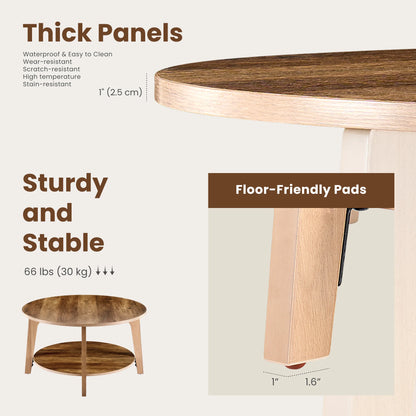 Wood Round Coffee Table