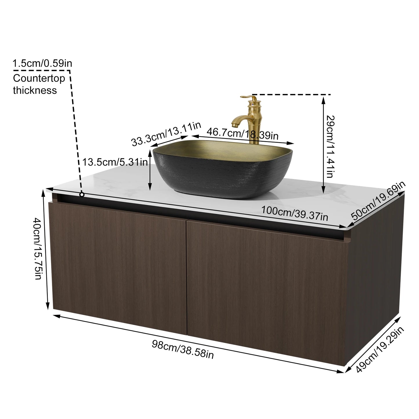 Wall Mounted Modern Vanity
