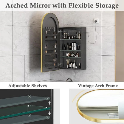 Arched Medicine Cabinet  Bathroom Medicine Cabinet with Mirror with