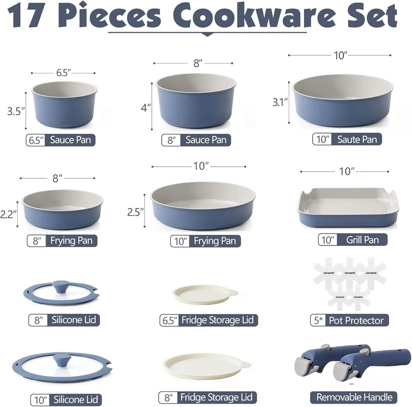 Ceramic Pots and Pans Set