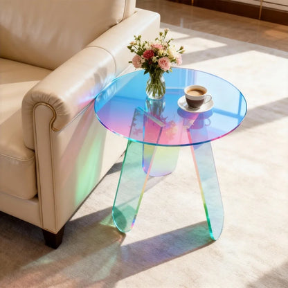 Clear Modern Iridescent Coffee Table