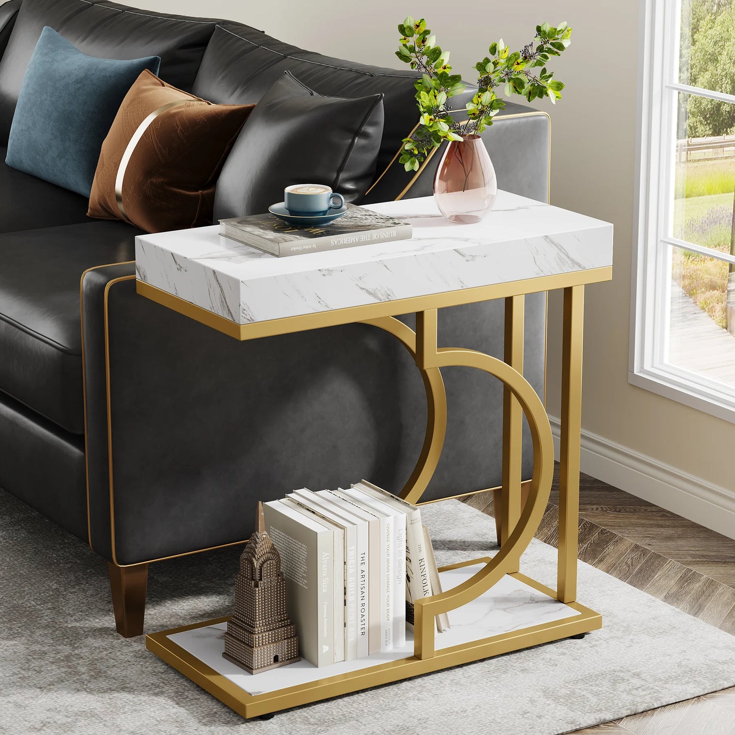 White Gold Side Table