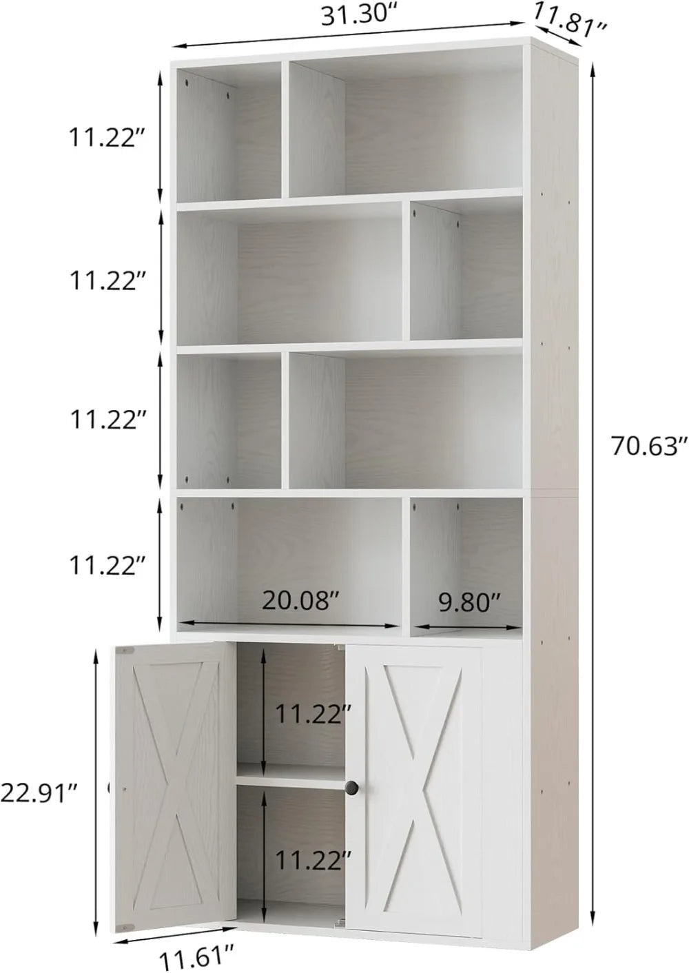 Tall Bookshelf with Storage
