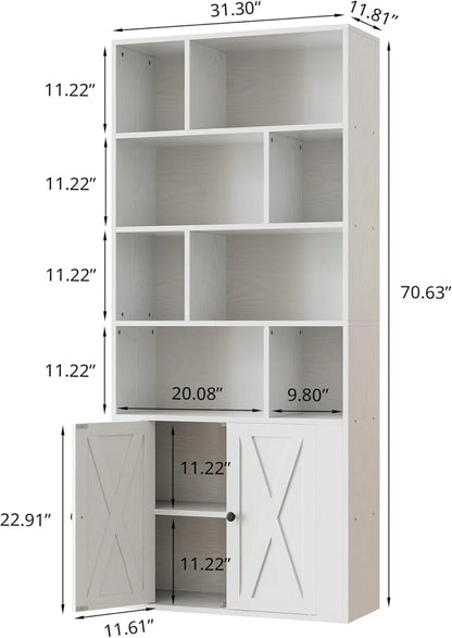 Tall Bookshelf with Storage