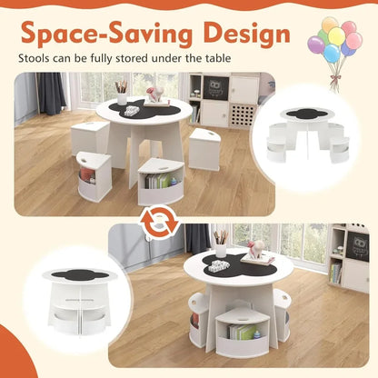 Children Table and Storage Stools