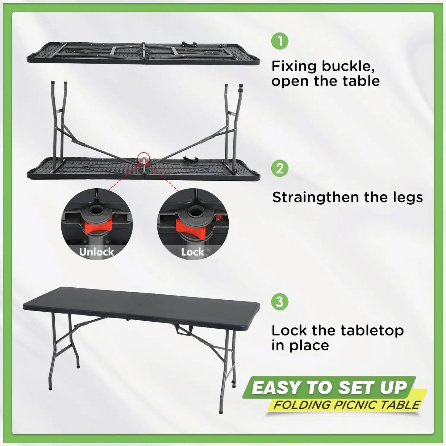 6 FT Folding Dining Table