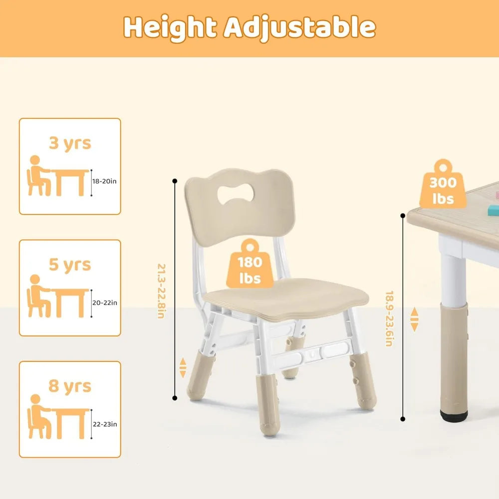 Adjustable Kids Table & 2 Chairs Set