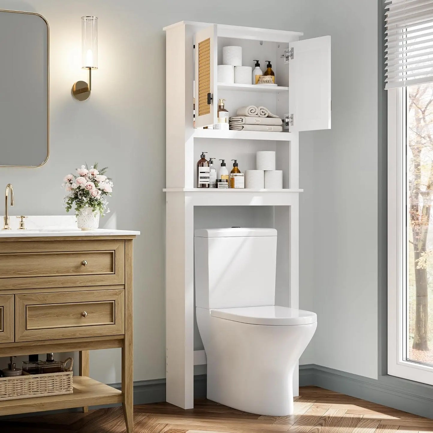 Farmhouse White Storage Cabinet