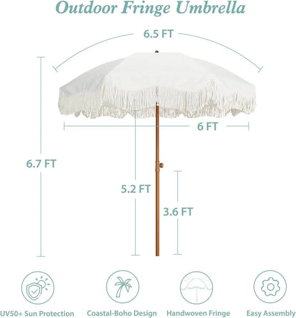Outdoor Umbrella with   for Patio Beach Picnic