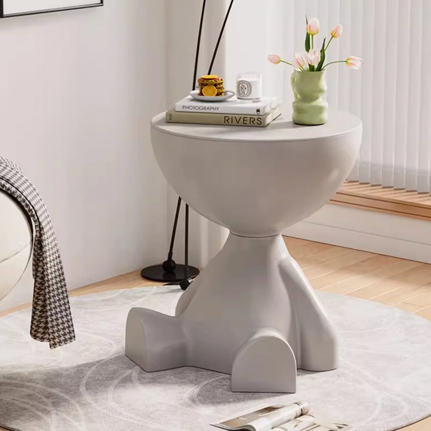 Round Matte Finish Side Table