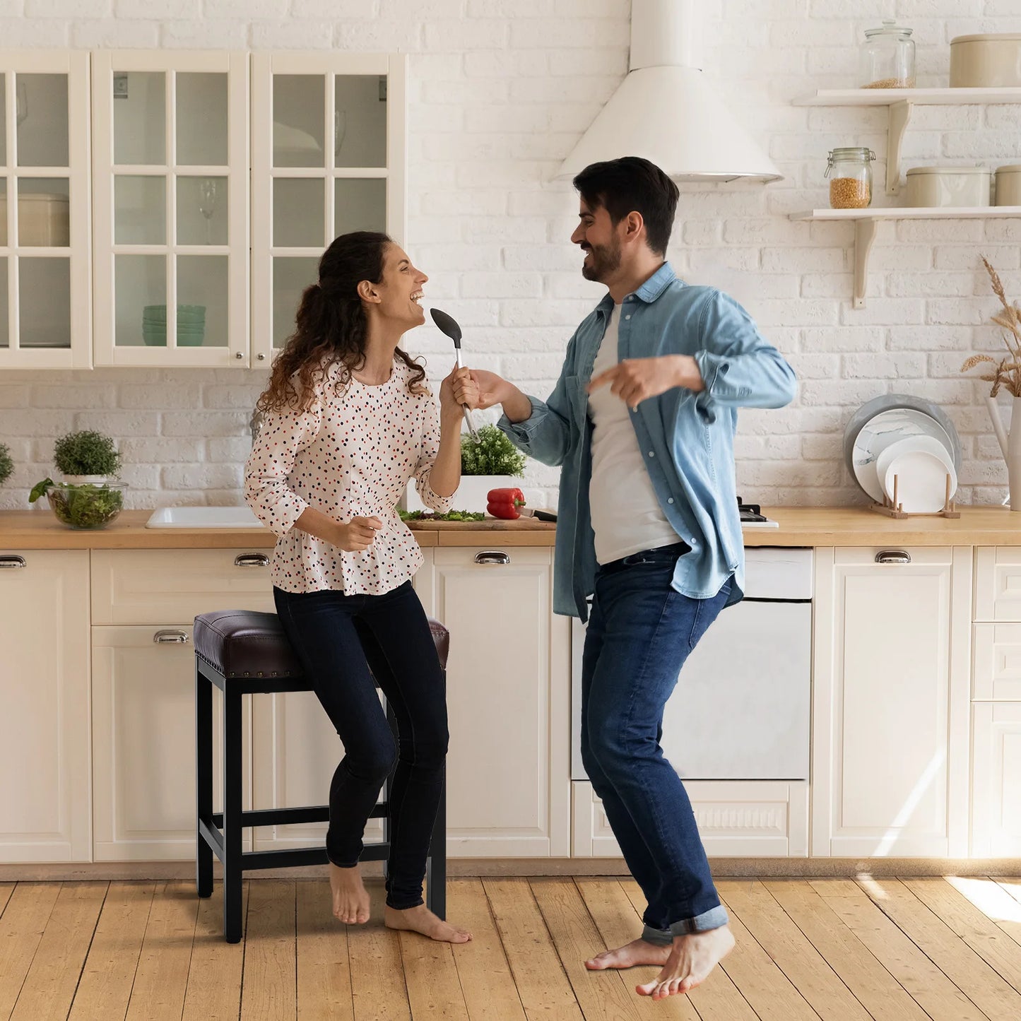 Saddle-Style Bar Stools