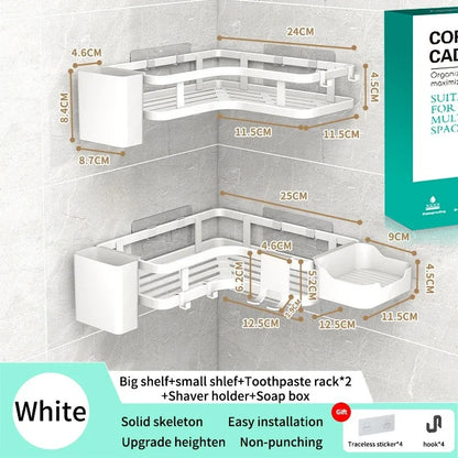 6PCS Double-layer Stainless Steel Corner Shelf
