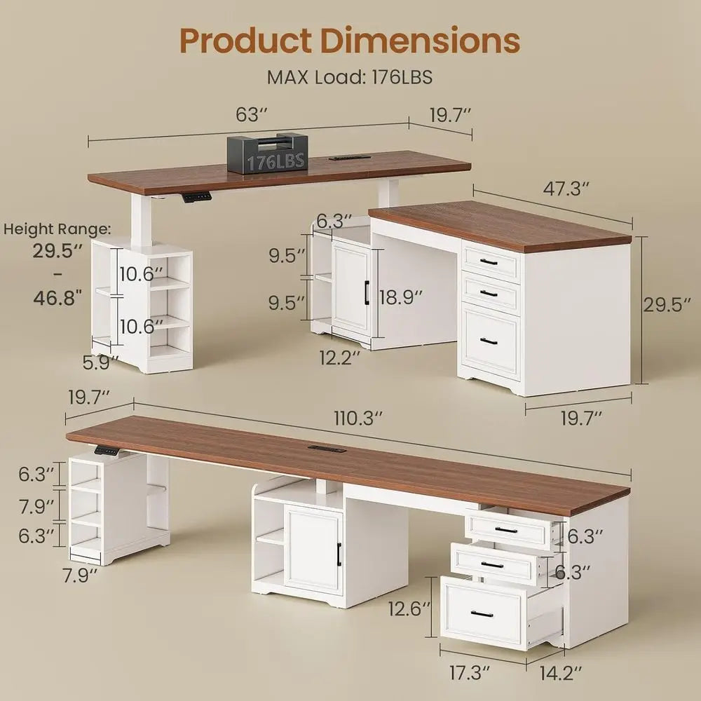 L-Shaped Electric Standing Desk