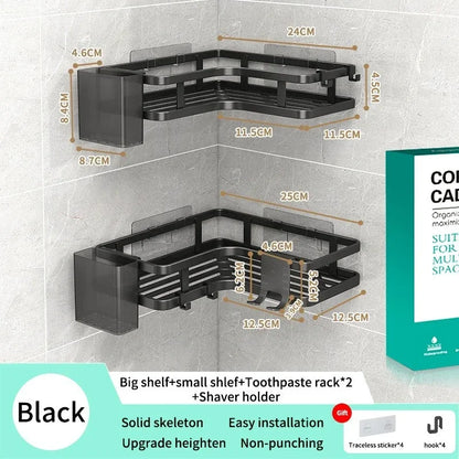 6PCS Double-layer Stainless Steel Corner Shelf
