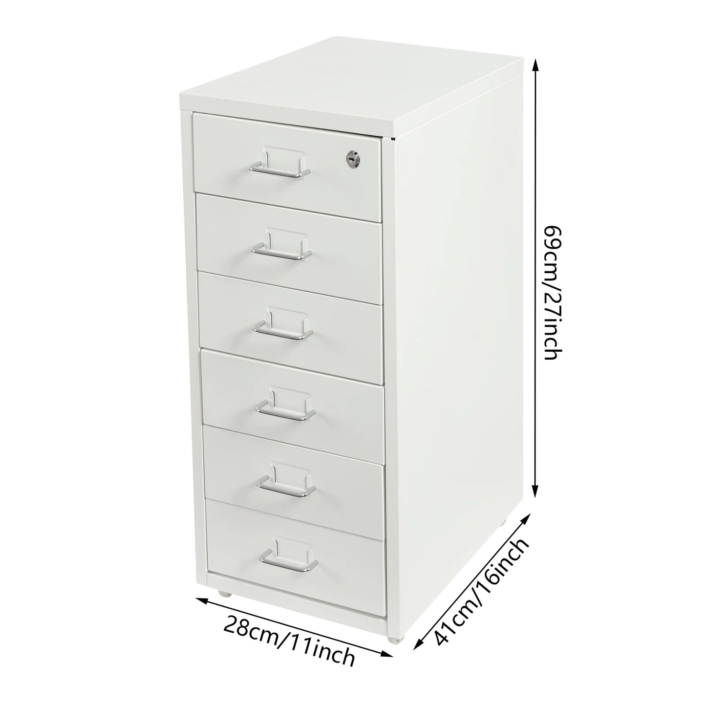 6 Drawer File Cabinet with Lock