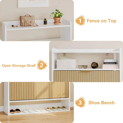 Modern  Wood Shoe Organizer