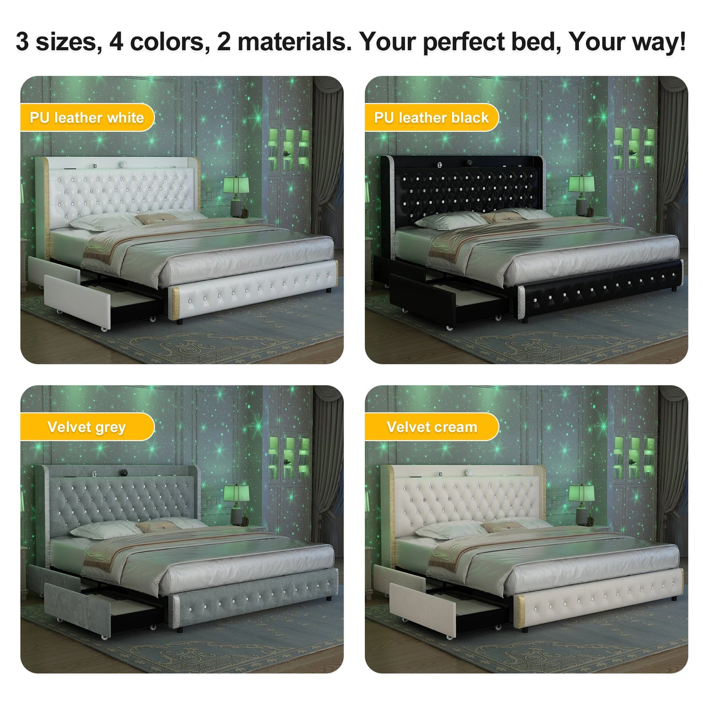Queen LED Bed Frame