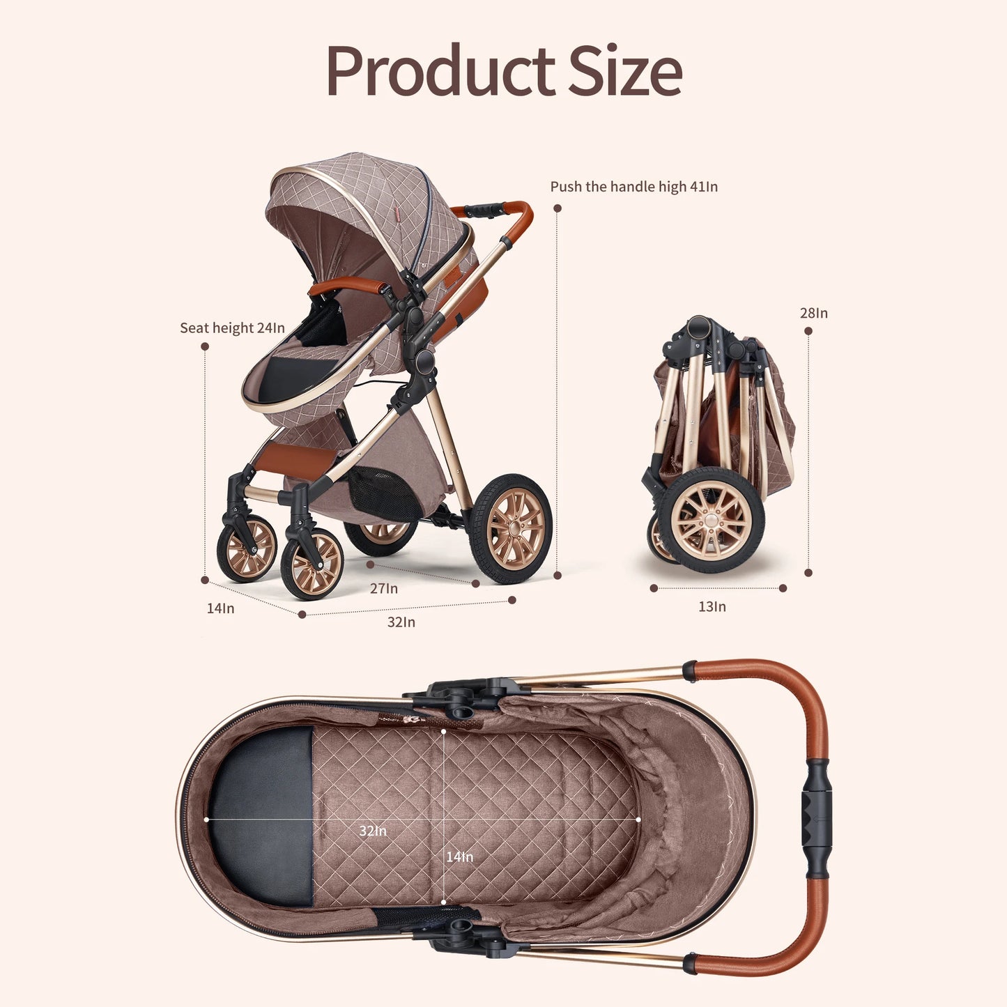 Pram Stroller  0-3 Years