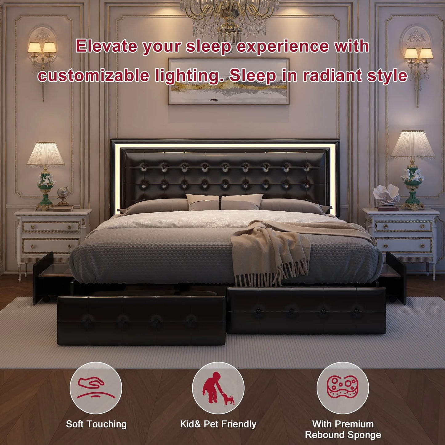 Queen LED Bed Frame
