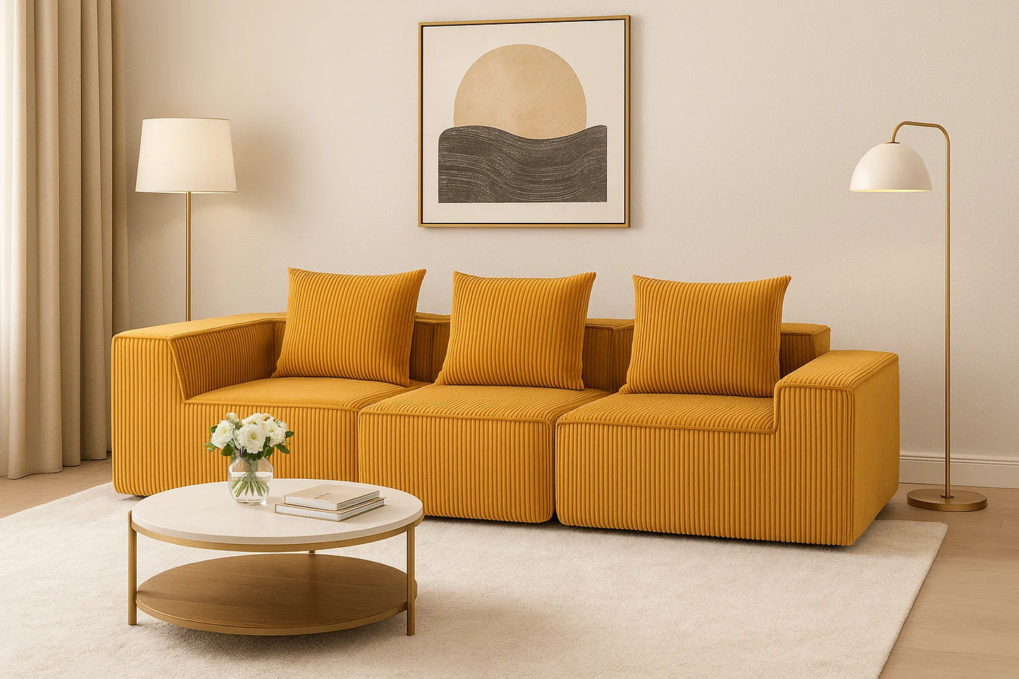 Sectional boneless Couch withModern Sofa with  Upholstered Couches for Room