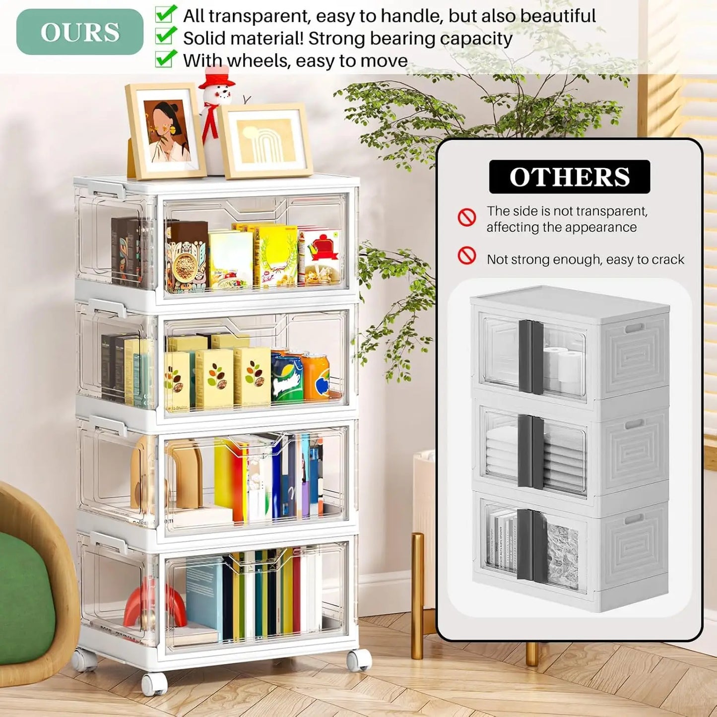 4-Tier Stackable Storage Bins