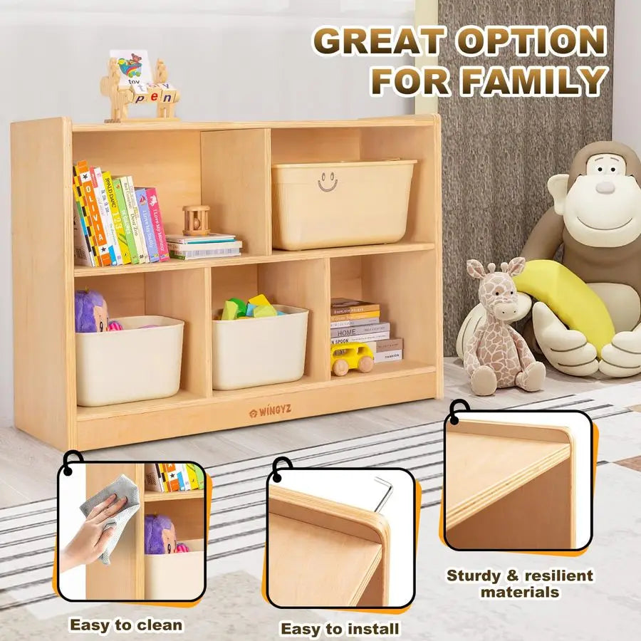 Wood Storage Shelf Organizer