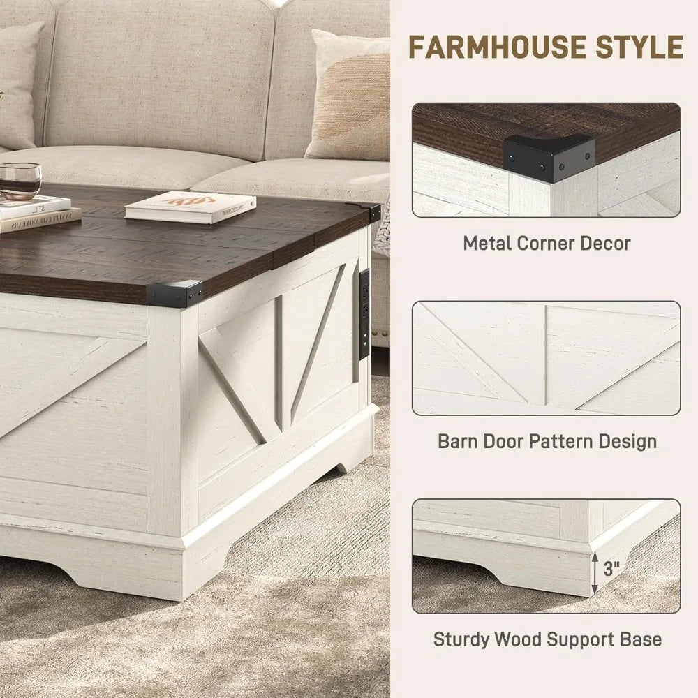 Large Farmhouse Lift Top Coffee Table
