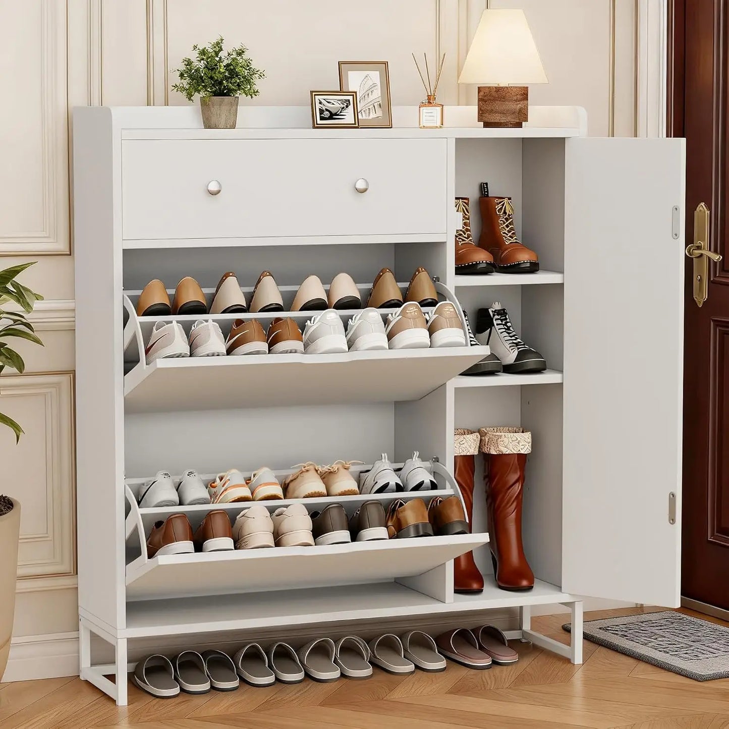Wooden Shoe Storage Cabinet