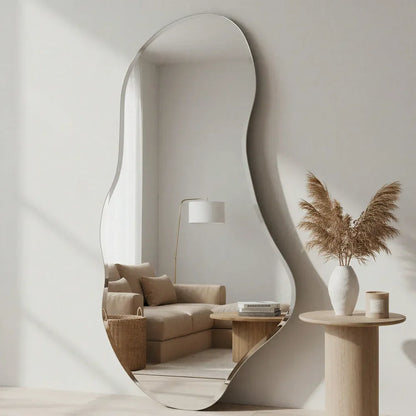 Black Modern Asymmetrical Mirror