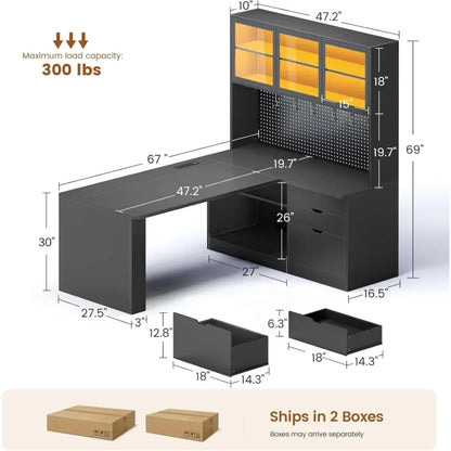 L Shaped Corner Gaming Desk