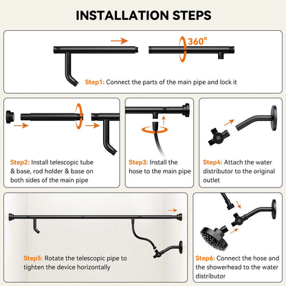 Double Shower Heads with Rod