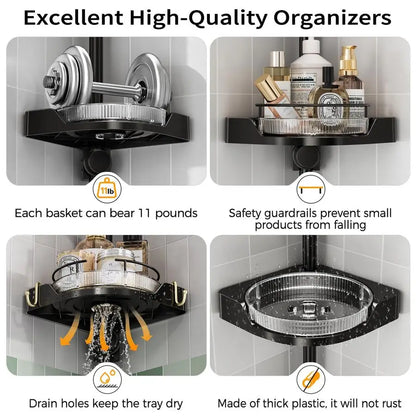 Rotating Corner Shower Caddy Organizer
