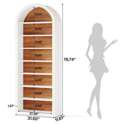 White Arched Bookcase