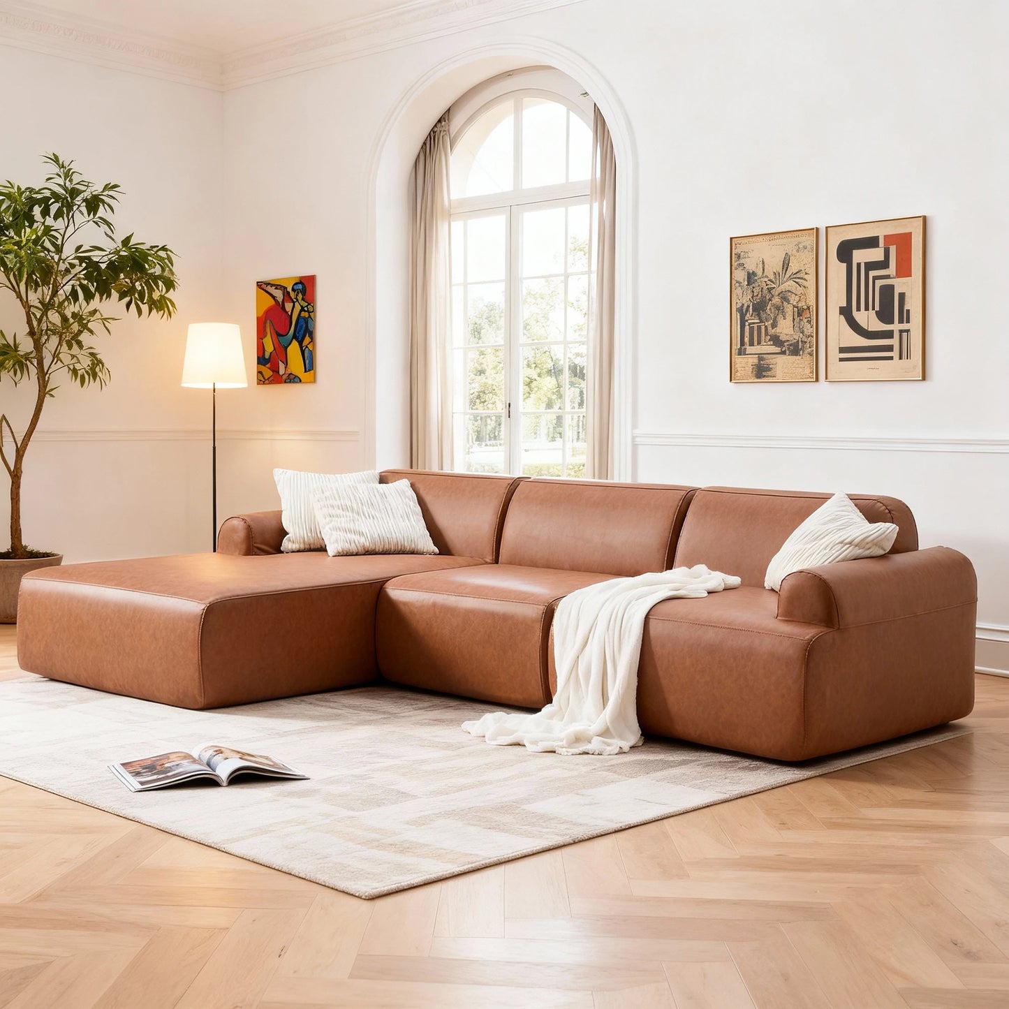 leather segmented sofa